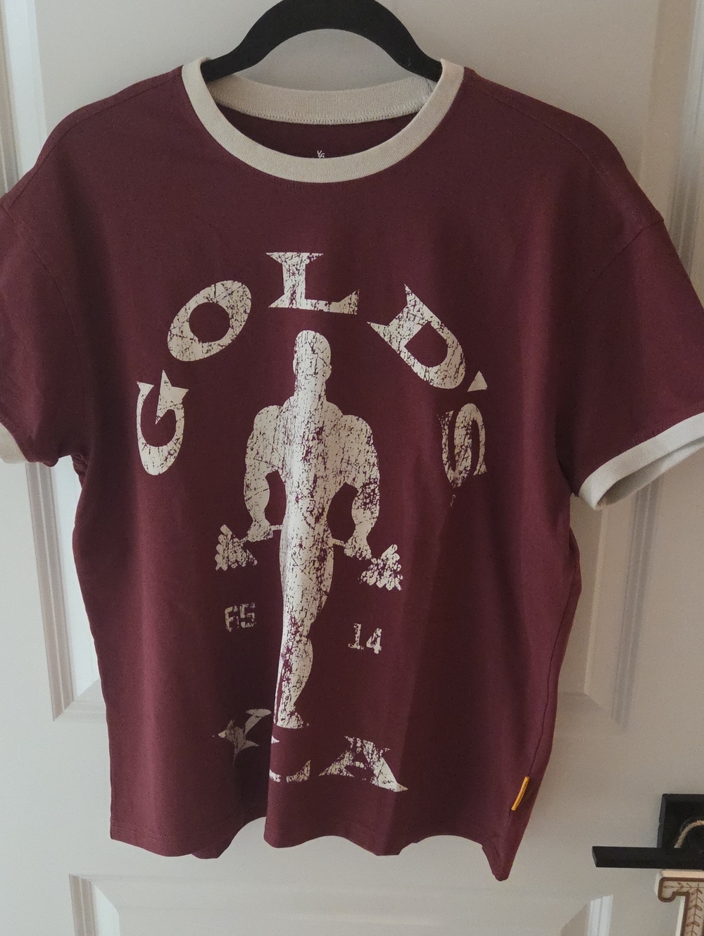YoungLA Maroon Short Sleeve Graphic Tee with Cream Trim